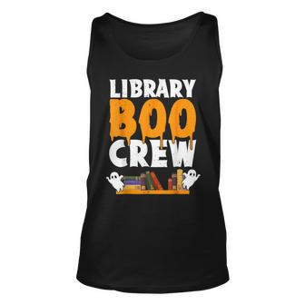 Library Boo Crew Ghost Retro Halloween Costume Book Lover Tank Top | Mazezy