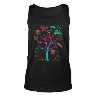 Library Tree Colorful Librarian Book Unisex Tank Top | Mazezy