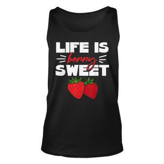 Life Is Berry Sweet Strawberry Unisex Tank Top | Mazezy