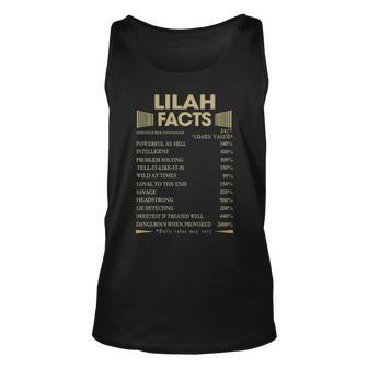 Lilah Name Gift Lilah Facts Unisex Tank Top - Seseable