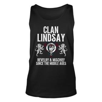 Lindsay Clan Scottish Name Coat Of Arms Tartan Family Party Unisex Tank Top | Mazezy