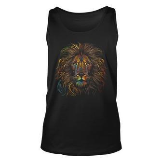 Lion Colorful Lions King Of Animals From Africa Unisex Tank Top - Monsterry DE
