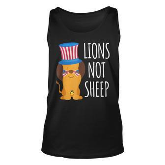 Lions Not Sheep Cute Patriotic Lion Unisex Tank Top | Mazezy