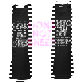 Lions Not Sheep Pink Camo Camouflage Unisex Tank Top | Mazezy
