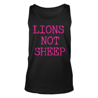 Lions Not Sheep Pink Distressed Graphic Unisex Tank Top | Mazezy