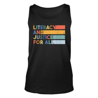 Literacy And Justice For All Protect Libraries Banned Books Tank Top | Mazezy DE
