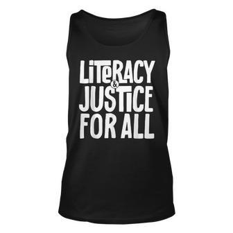 Literacy And Justice For All Tank Top | Mazezy