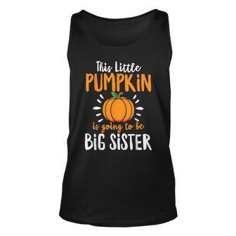 Little Pumpkin Pregnancy Announcement Halloween Girls Unisex Tank Top | Mazezy