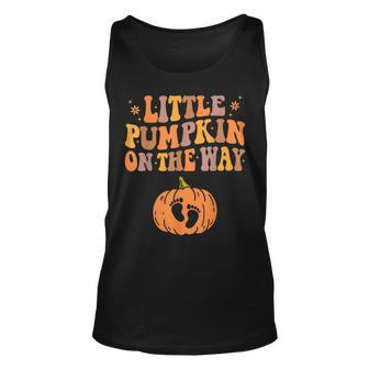 Little Pumpkin On The Way Pregnancy Announcement Halloween Tank Top - Monsterry