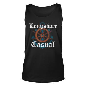 Longshore Casual Old English Anchor Wheel Unisex Tank Top | Mazezy