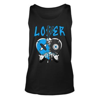 Loser Lover Drip Heart Black University Blue 13S Matching Tank Top | Mazezy