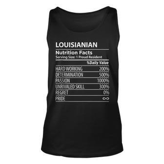Louisianian Nutrition Facts Funny Louisiana Pride Unisex Tank Top | Mazezy
