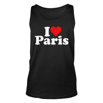 I Love Heart Paris France Tank Top - Monsterry AU