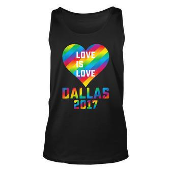 Love Is Love Gay Pride Heart Dallas 2017 Lgbtq Gay Unisex Tank Top | Mazezy