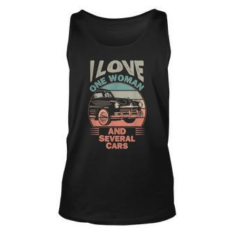 I Love One Woman And Several Cars Car Guy Car Lover Tank Top | Mazezy