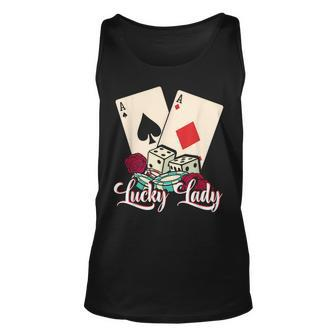 Lucky Lady Poker Player Gambling Casino Gambler Tank Top - Monsterry UK