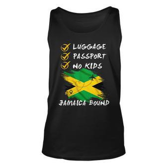 Luggage Passport No Kids Jamaica Travel Vacation Outfit Unisex Tank Top - Seseable