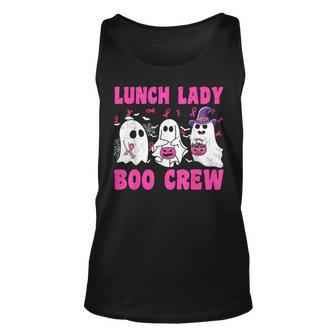 Lunch Lady Boo Crew Pumpkin Halloween Breast Cancer Month Tank Top | Mazezy