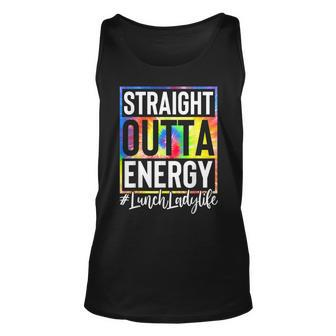 Lunch Lady Straight Outta Energy Lunch Lady Life Tie Dye Unisex Tank Top - Thegiftio UK
