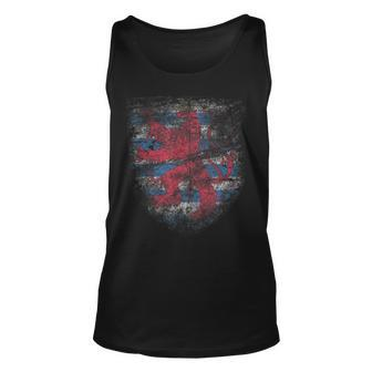 Luxembourg Pride Coat - Of Arms Of Luxembourgish Heritage Unisex Tank Top | Mazezy
