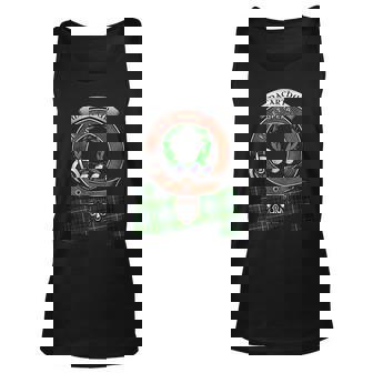 Macarthur Scottish Clan Badge & Tartan Unisex Tank Top | Mazezy