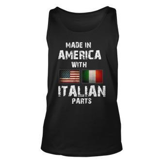 Made In America With Italian Parts Funny Gift Italy Flag Unisex Tank Top | Mazezy
