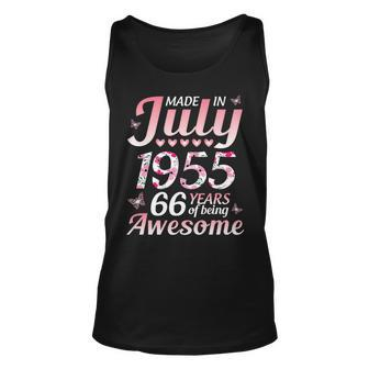 Made In July 1955 Happy Birthday 66 Years Of Being Awesome Unisex Tank Top | Mazezy