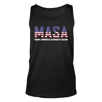 Make America Straight Again Political American Flag Usa Unisex Tank Top | Mazezy