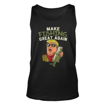 Make Fishing Great Again Trump Funny Fisherman Angler Gift Unisex Tank Top | Mazezy