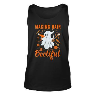 Making Hair Bootiful Scary Ghost Hairdresser Halloween Tank Top - Seseable