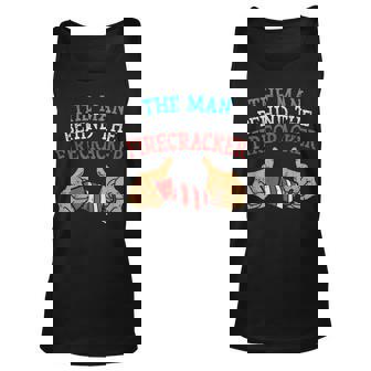 Man Behind Firecracker 4Th Of July Pregnancy Dad Matching Unisex Tank Top | Mazezy