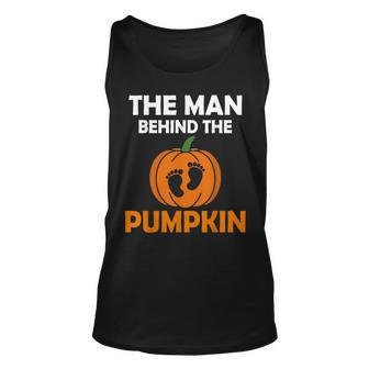 The Man Behind The Pumpkin Daddy Pregnancy Halloween Family Tank Top - Thegiftio UK