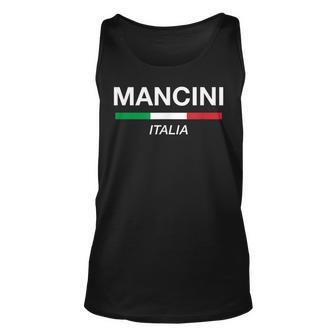 Mancini Italian Name Italy Flag Italia Family Surname Unisex Tank Top | Mazezy