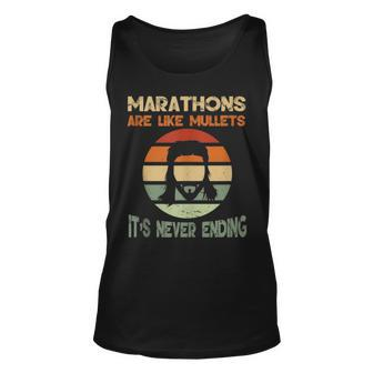 Marathons Are Like Mullets Its Never Ending - Mullet Pride Unisex Tank Top | Mazezy