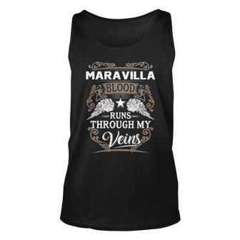 Maravilla Name Gift Maravilla Blood Runs Through My Veins V2 Unisex Tank Top - Seseable