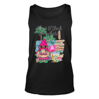 Margarita Gnome Its 5 Oclock Somewhere Palm Trees Beach Unisex Tank Top | Mazezy