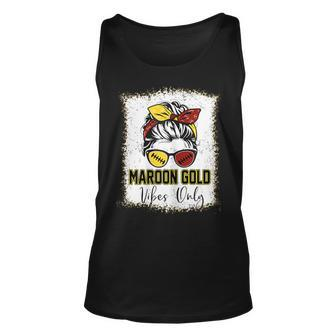 Maroon And Gold Vibes Only High School Football Game Day Tank Top - Thegiftio UK