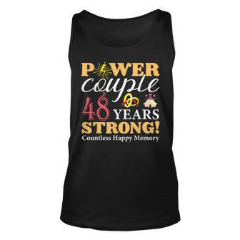Married 48 Years Power Couple 48Th Wedding Anniversary Unisex Tank Top - Monsterry