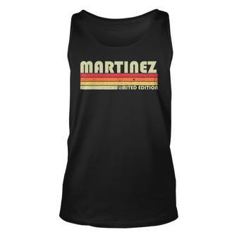 Martinez Surname Funny Retro Vintage 80S Birthday Reunion Unisex Tank Top | Mazezy