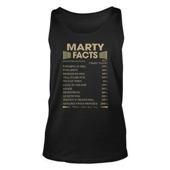 Marty Name Gift Marty Facts Unisex Tank Top - Seseable