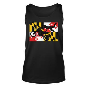Maryland Flag Motorcycle Motocross Dirtbike Vintage Unisex Tank Top | Mazezy
