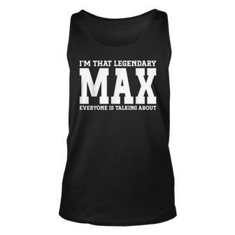 Max Personal Name Funny Max Unisex Tank Top | Mazezy