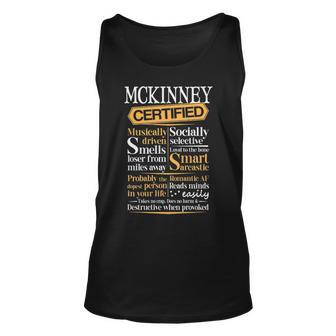 Mckinney Name Gift Certified Mckinney Unisex Tank Top - Seseable