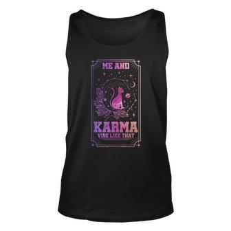 Me And Karma Vibe Like That Tarot Card Cat Toy Unisex Tank Top - Monsterry UK