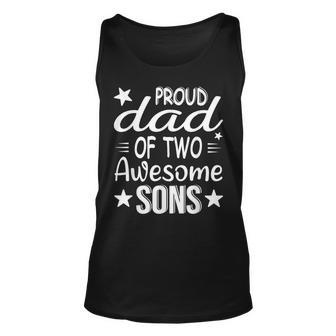 Men Dad Of 2 Boys Two Sons Fathers Day Unisex Tank Top - Thegiftio UK