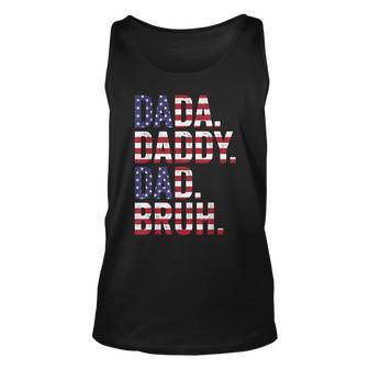 Men Dada Daddy Dad Funny Flag Usa 4Th July Fathers Day Unisex Tank Top | Mazezy