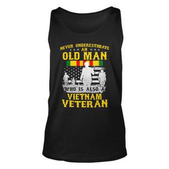 Mens Dad Grandpa Vietnam Veteran Vintage Shirt Mens Gift 243 Unisex Tank Top - Monsterry DE