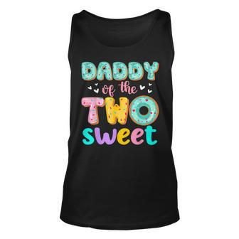 Mens Daddy Of The Two Sweet Donut Birthday Family Theme Girl Unisex Tank Top - Thegiftio UK