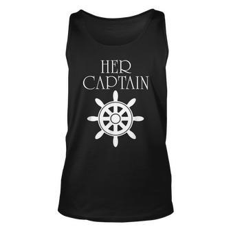 Mens Funny Cruise Her Captain His Anchor Couple Unisex Tank Top - Thegiftio UK