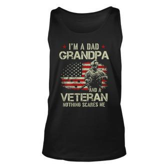 Mens Im A Dad Grandpa And A Veteran Flag Usa Fathers Day 213 Unisex Tank Top - Monsterry DE